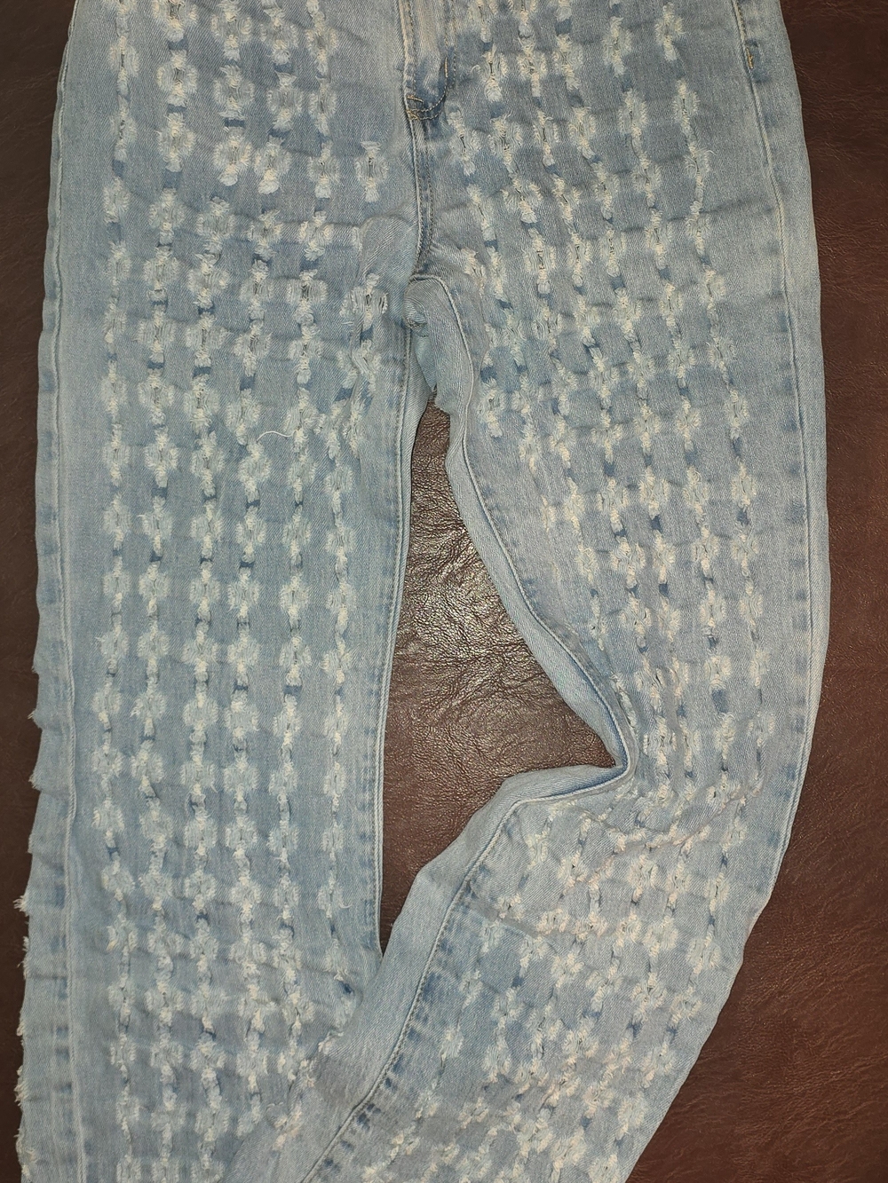 Light Blue Stretch Distressed Pattern Women’s Jeans
